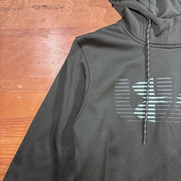 Under Armour ColdGear Hoodie Men’s Small Black Big Logo Fleece Pullover S - Picture 4 of 8